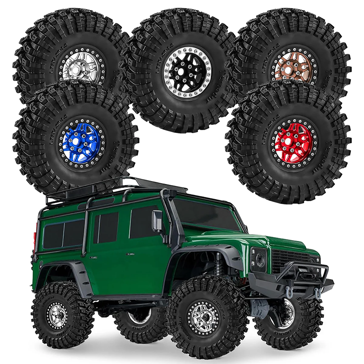 1.9 inch Aluminum Beadlock Wheel Tire Set for 1/10 RC Crawler Traxxas TRX4 6 GEN7 8 RC4WD D90 Axial SCX10 II III Upgrade Parts
1.9 inch Aluminum Beadlock Wheel Tire Set for 1/10 RC Crawler Traxxas TRX4 6 GEN7 8 RC4WD D90 Axial SCX10 II III Upgrade Parts
