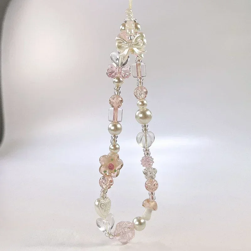 Hot SellingCute Glass Bowknot Flower Bead Phone Strap Charm Chain Knot Cellphone Lanyard Keychain Girl Bag
Hot SellingCute Glass Bowknot Flower Bead Phone Strap Charm Chain Knot Cellphone Lanyard Keychain Girl Bag