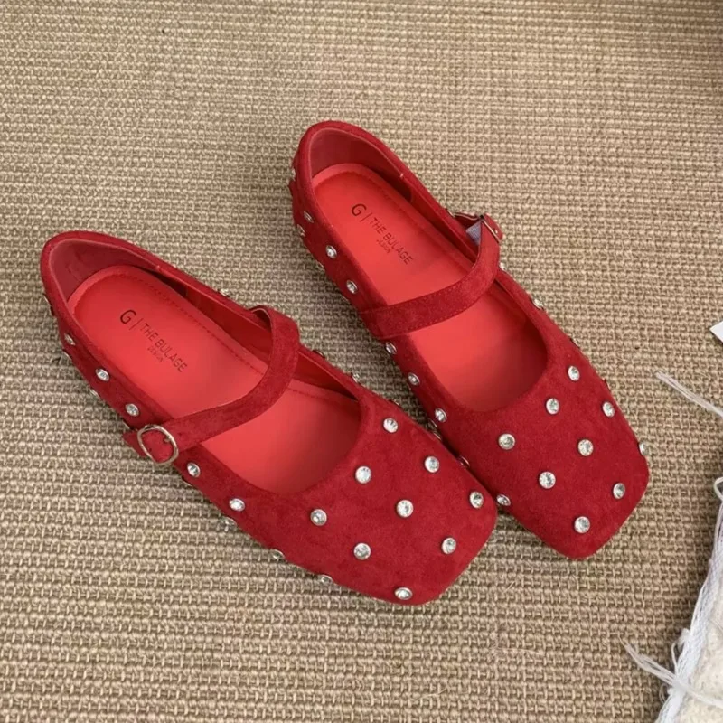 Single Shoe Spring New Square Head Shallow Mouth Crystal Flannelette Word with Soft Sole Anti-slip Wear-resistant Flat Shoes
Single Shoe Spring New Square Head Shallow Mouth Crystal Flannelette Word with Soft Sole Anti-slip Wear-resistant Flat Shoes