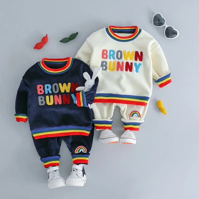 Children Plush Sweater Pants 2 Pieces Suit Autumn Winter Baby Sportswear Girls Boys Clothing Sets Infant Clothes Kids Outfits
Children Plush Sweater Pants 2 Pieces Suit Autumn Winter Baby Sportswear Girls Boys Clothing Sets Infant Clothes Kids Outfits