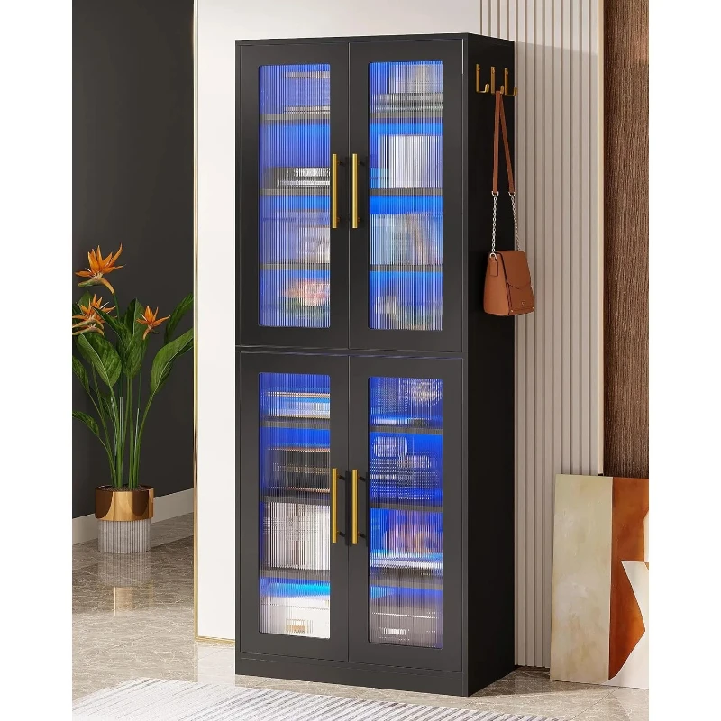 Bookcase with Doors and LED Light, 67-inch Tall Bookshelf with 8-Tier Shelves for Living Room, Bathroom, Office, Kitchen
Bookcase with Doors and LED Light, 67-inch Tall Bookshelf with 8-Tier Shelves for Living Room, Bathroom, Office, Kitchen