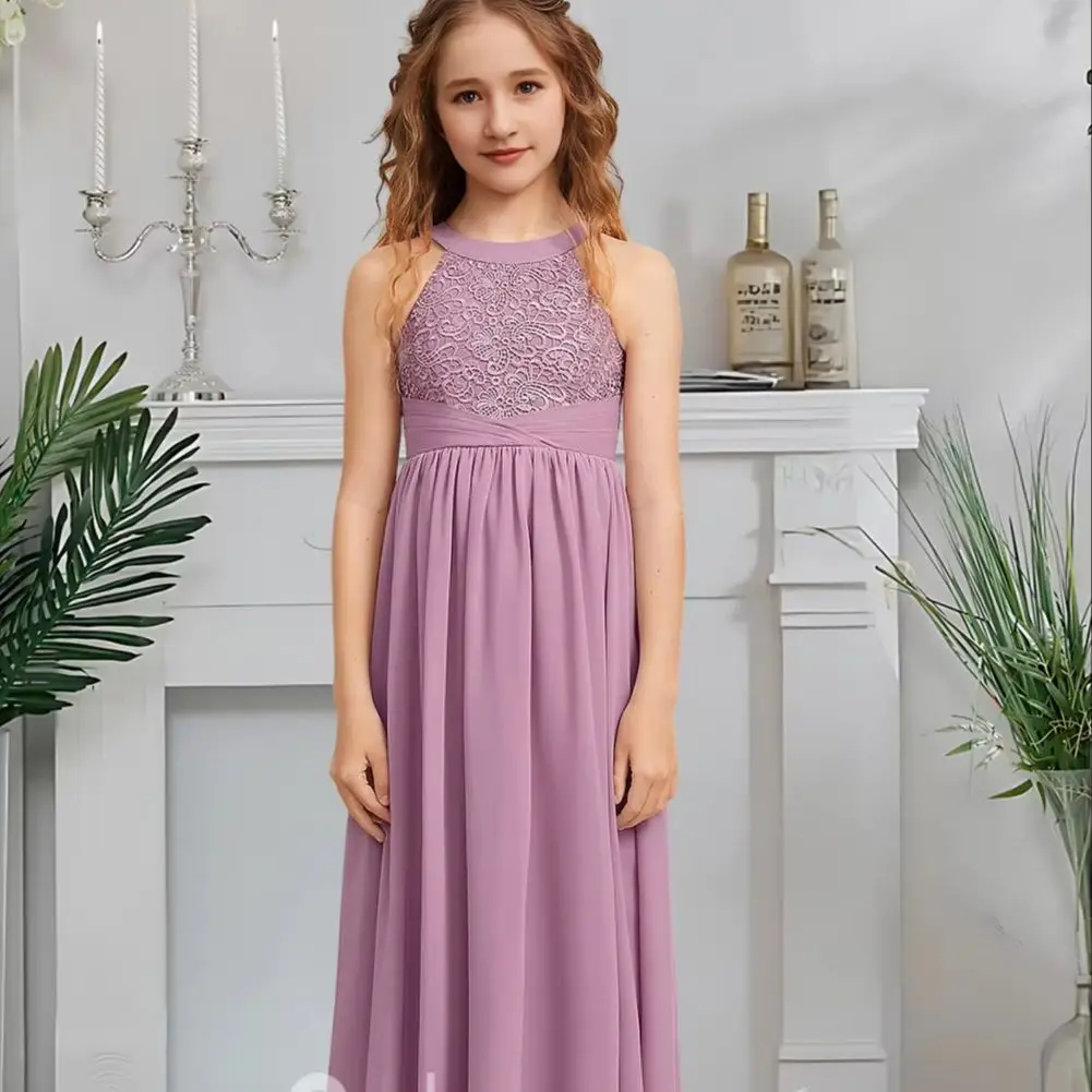 JGF A-Line Junior Bridesmaid Dress Twilight Mauve Flower Girl Dress Halter Floor-Length Chiffon Lace Garden Gala Wedding
JGF A-Line Junior Bridesmaid Dress Twilight Mauve Flower Girl Dress Halter Floor-Length Chiffon Lace Garden Gala Wedding