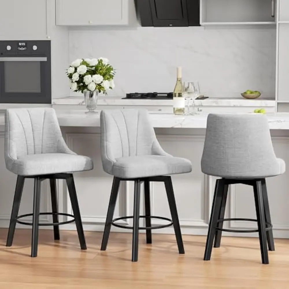 24" Upholstered Bars Chairs,PU Leather Bares stools Set of 3,Counter Height Swivel Bars Stool Back Solid Wood Legs, Bar Chair
24" Upholstered Bars Chairs,PU Leather Bares stools Set of 3,Counter Height Swivel Bars Stool Back Solid Wood Legs, Bar Chair