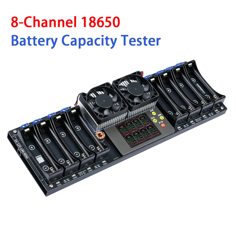 8-Channel 18650 Battery Capacity Tester DC 12-19V Electronic Load Tester 2.4-inch Display and Automatic Charge/Discharge Module
8-Channel 18650 Battery Capacity Tester DC 12-19V Electronic Load Tester 2.4-inch Display and Automatic Charge/Discharge Module