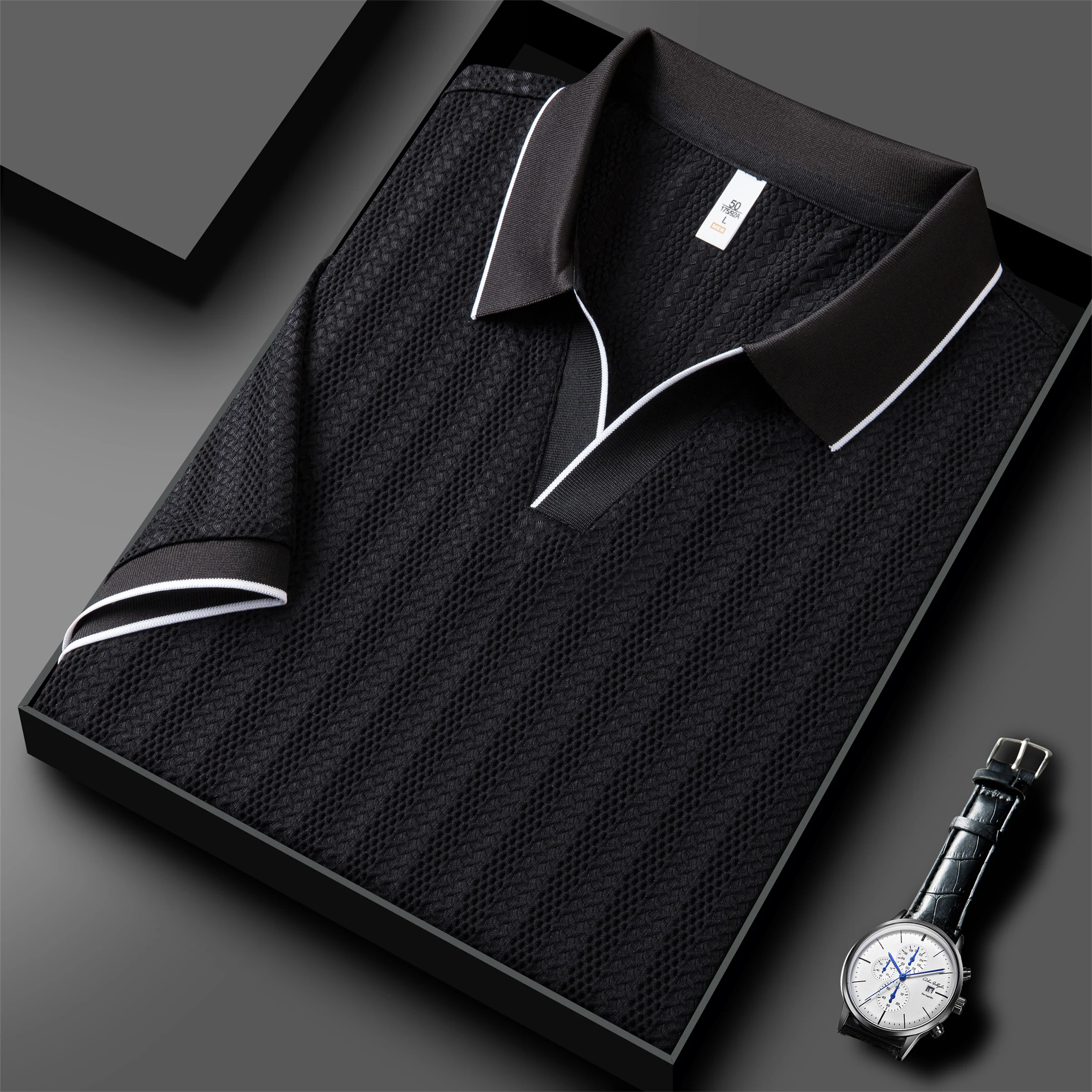 Summer new men's high-quality short sleeved shirt business casual collar T-shirt comfortable breathable fashionable polo shirt
Summer new men's high-quality short sleeved shirt business casual collar T-shirt comfortable breathable fashionable polo shirt