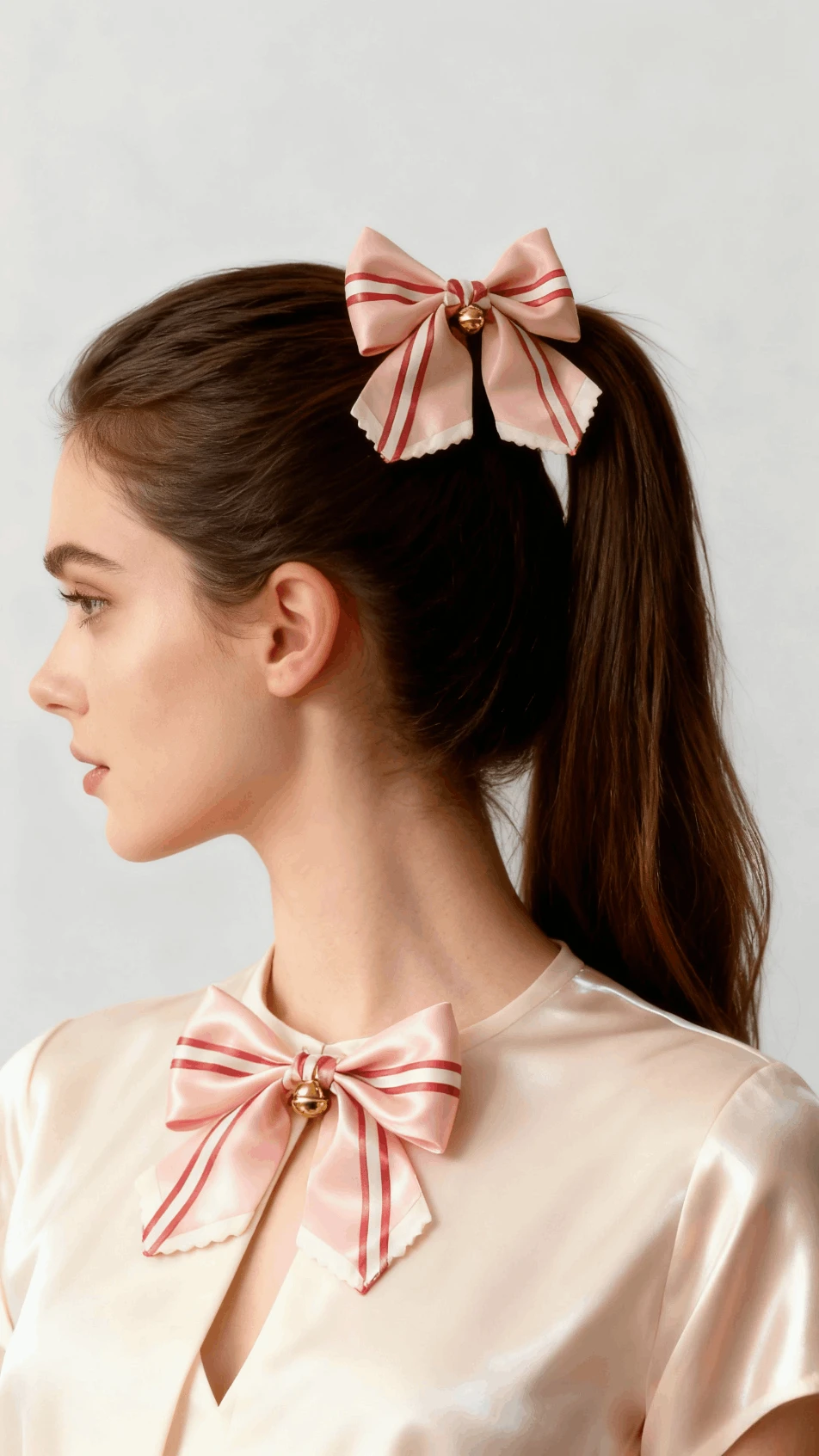 Резиновый розовый латексный бант, аксессуар с красными и кремовыми полосками и золотым колокольчиком, милый модный костюм для косплея, клубная одежда
Резиновый розовый латексный бант, аксессуар с красными и кремовыми полосками и золотым колокольчиком, милый модный костюм для косплея, клубная одежда