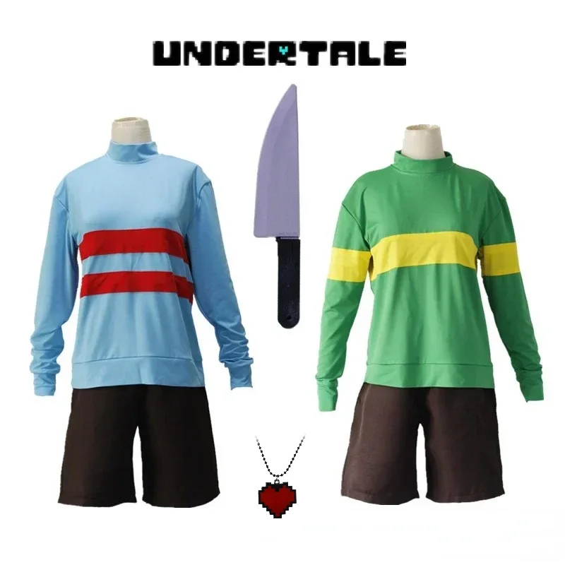 Undertale Prototype Mission Cosplay Costume Frisk Cos Suit Necklace Fake Knife Full Set Halloween Party Anime Cosplay Clothing
Undertale Prototype Mission Cosplay Costume Frisk Cos Suit Necklace Fake Knife Full Set Halloween Party Anime Cosplay Clothing