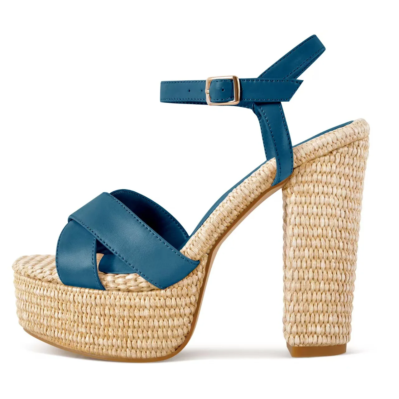 New Summer Women's Cross Strap Platform Heeled Sandals Woven Raffia Chunky Heel Open Toe Ankle Buckle Beach Casual Party Sandals
New Summer Women's Cross Strap Platform Heeled Sandals Woven Raffia Chunky Heel Open Toe Ankle Buckle Beach Casual Party Sandals