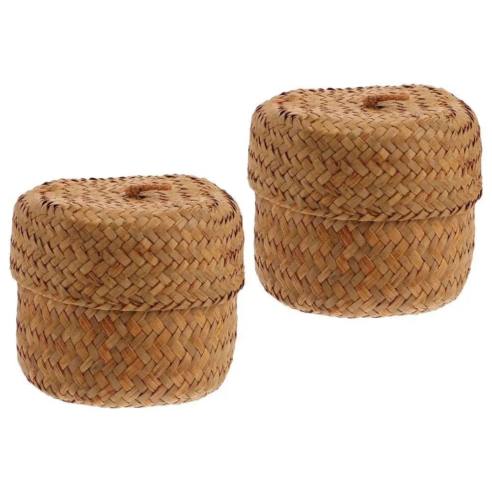 2 Pcs Woven Storage Case Household Basket Small Baskets Decorations Organizer Desktop Bin Seaweed Hand-woven Travel
2 Pcs Woven Storage Case Household Basket Small Baskets Decorations Organizer Desktop Bin Seaweed Hand-woven Travel
