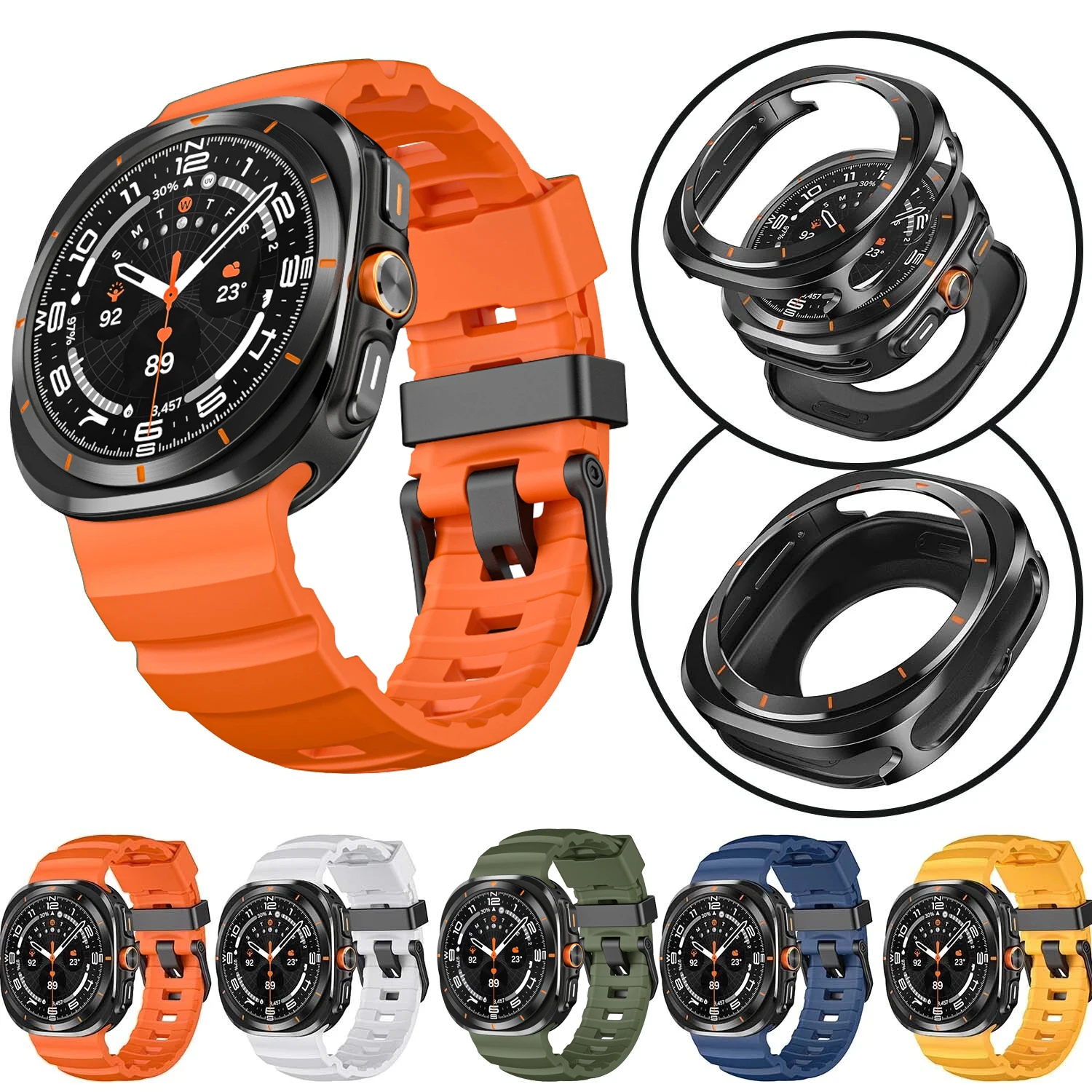 Жесткий металлический чехол + силиконовый ремешок для Samsung Galaxy Watch 7 Ultra 47 мм, мягкий спортивный ремешок, защитный чехол, аксессуары для бампера
Жесткий металлический чехол + силиконовый ремешок для Samsung Galaxy Watch 7 Ultra 47 мм, мягкий спортивный ремешок, защитный чехол, аксессуары для бампера
