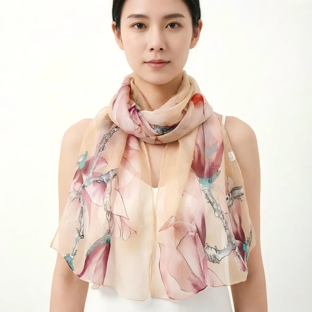 Women Magnolia Flower Scarf Chiffon Shawl Wrap 160x50cm Soft Georgette Hijab Beach Sunscreen Foulard Lady Summer Stole
Women Magnolia Flower Scarf Chiffon Shawl Wrap 160x50cm Soft Georgette Hijab Beach Sunscreen Foulard Lady Summer Stole