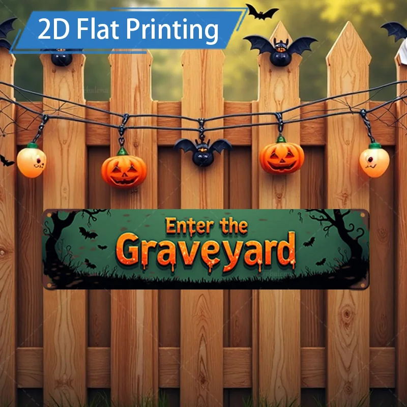 1pc Metal Sign, 4x16inch Halloween Graveyard Sign with Pumpkin Bats for Spooky Decor 
1pc Metal Sign, 4x16inch Halloween Graveyard Sign with Pumpkin Bats for Spooky Decor