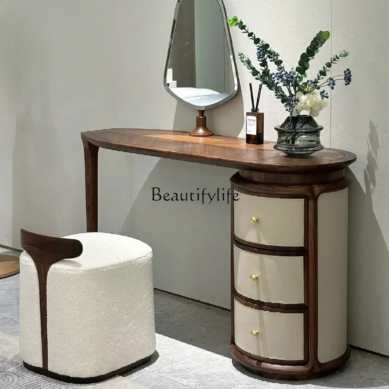 New Chinese-style solid wood dresser bedroom simple light luxury makeup table North American black walnut
New Chinese-style solid wood dresser bedroom simple light luxury makeup table North American black walnut