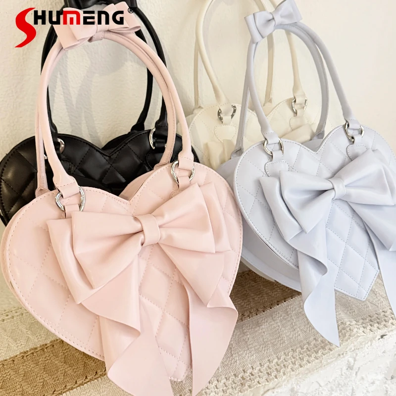 Japanese Original Y2k Handheld Bow Heart Shape Bag Sweet Cute Lolita Handbag Fashion Elegant Daily Matching Party Shopping Bags
Japanese Original Y2k Handheld Bow Heart Shape Bag Sweet Cute Lolita Handbag Fashion Elegant Daily Matching Party Shopping Bags