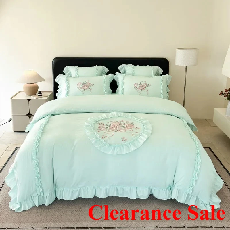 4Pcs Rose Flowers Embroidery Bedding Set Double King Queen Size Pink Girls Bedroom Duvet Cover Fitted Bed Sheet Pillowcases
4Pcs Rose Flowers Embroidery Bedding Set Double King Queen Size Pink Girls Bedroom Duvet Cover Fitted Bed Sheet Pillowcases