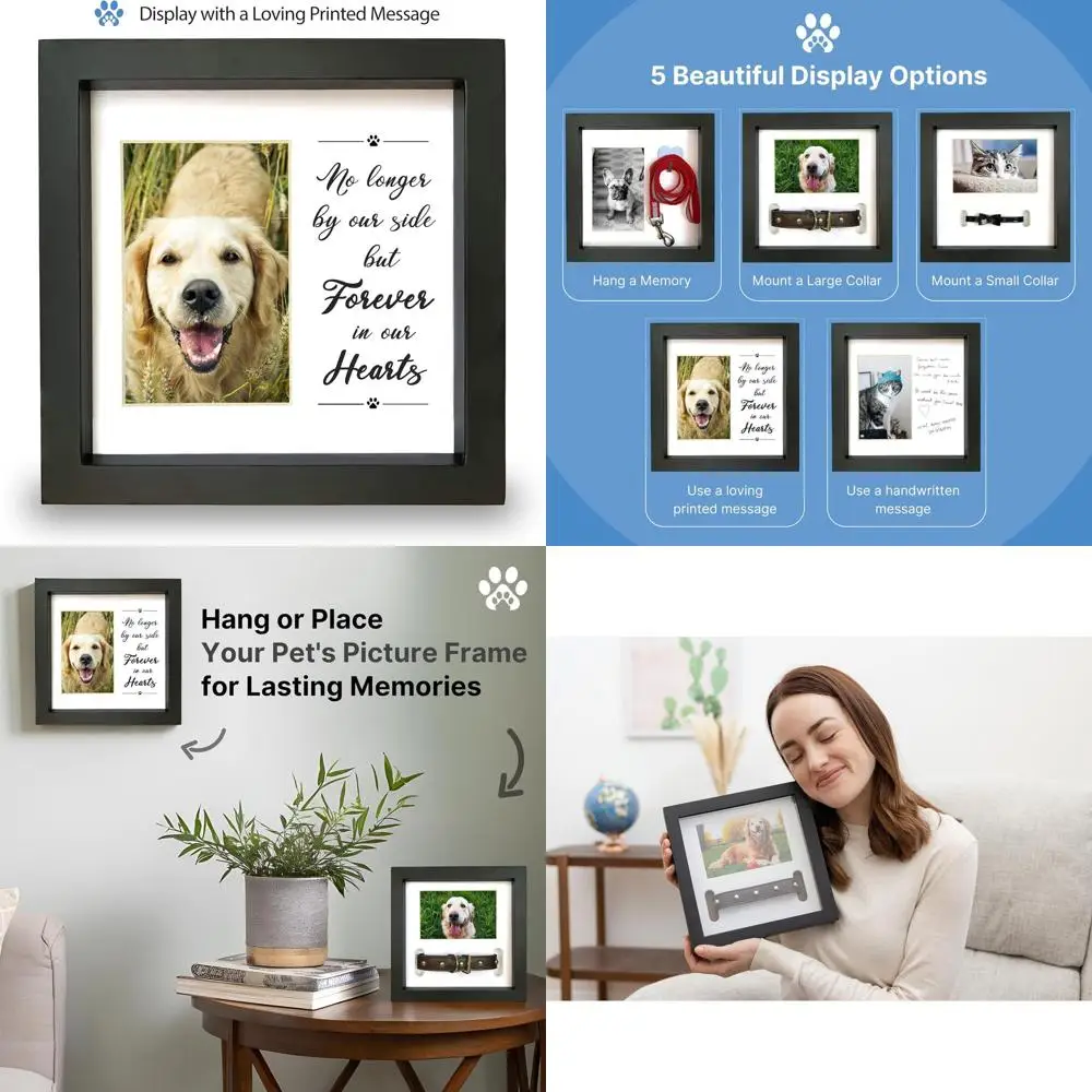 Мемориальная фоторамка для собаки с 5 вариантами дисплея — Подарок на память ошейнике для собаки — Подарок от потери домашних животных для герийнга Фри
Мемориальная фоторамка для собаки с 5 вариантами дисплея — Подарок на память ошейнике для собаки — Подарок от потери домашних животных для герийнга Фри