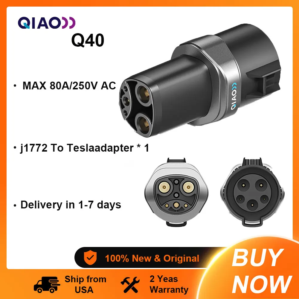 QIAO J1772 To For Tesla Charger Adapter Up to 80A 250V - Silver Plated J1772 To NACS Adapter Over 10,000 Charging Cycles Can Charge For Tesla Electric Vehicles at J1772 AC Charging Stations Compatible For Tesla Model 3/Y/X/S/Cybertruck
QIAO J1772 To For Tesla Charger Adapter Up to 80A 250V - Silver Plated J1772 To NACS Adapter Over 10,000 Charging Cycles Can Charge For Tesla Electric Vehicles at J1772 AC Charging Stations Compatible For Tesla Model 3/Y/X/S/Cybertruck
