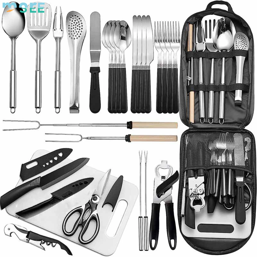 SeeMore Portable Camping Kitchen Utensil Camping Cookware Knife Fork Spoon Chef's Knife Cookware Kit
SeeMore Portable Camping Kitchen Utensil Camping Cookware Knife Fork Spoon Chef's Knife Cookware Kit