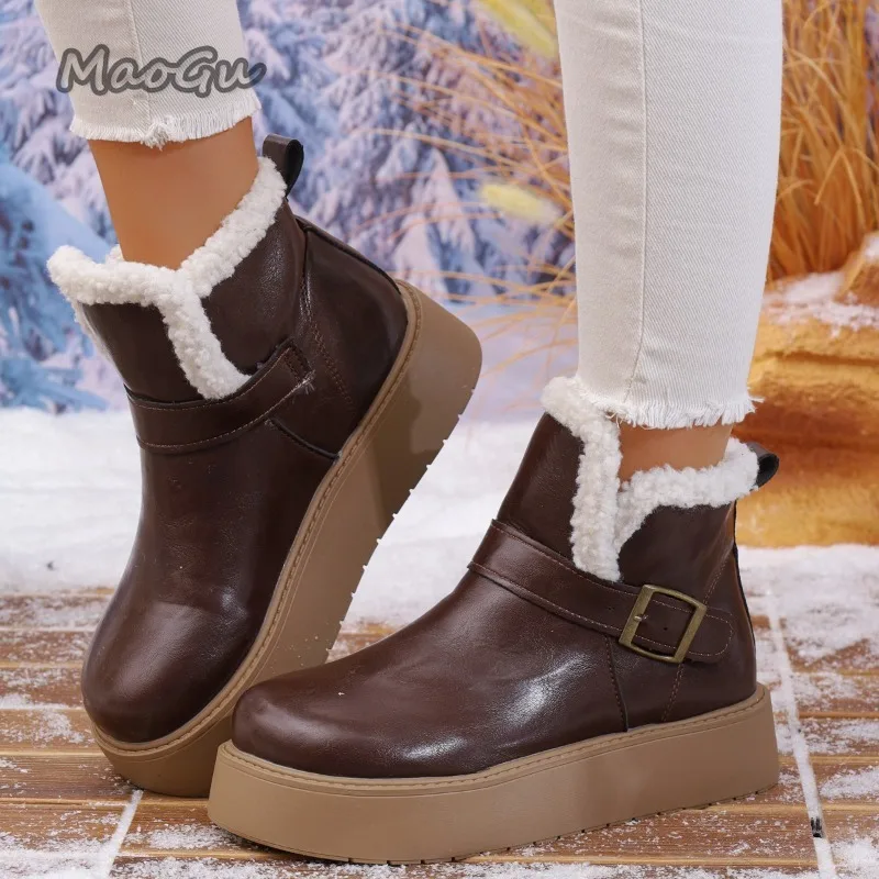 New Winter Women Snow Boots Warm Female Antiskid Soft Leather Shoes Non-Slip Thermal Plush Ankle Boots Size 35-40 Botas Mujer
New Winter Women Snow Boots Warm Female Antiskid Soft Leather Shoes Non-Slip Thermal Plush Ankle Boots Size 35-40 Botas Mujer