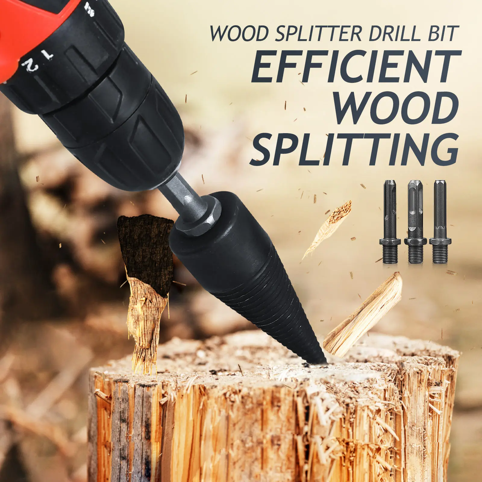 4Pcs Wood Splitter Drill Bit Steel Heavy Duty Efficient Firewood Splitting Log Drill Bit Kit Adjustable Connectors
4Pcs Wood Splitter Drill Bit Steel Heavy Duty Efficient Firewood Splitting Log Drill Bit Kit Adjustable Connectors