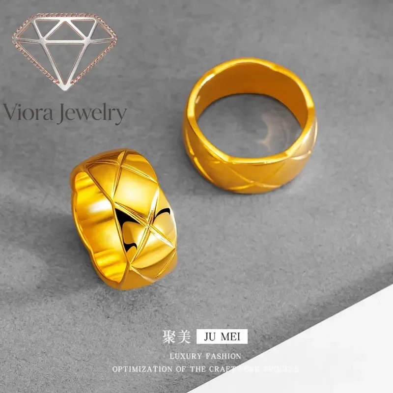 Viora Jewelry 9999 24K real gold European and American simple fashion rings for women ins rings for women classic diamond patter
Viora Jewelry 9999 24K real gold European and American simple fashion rings for women ins rings for women classic diamond patter