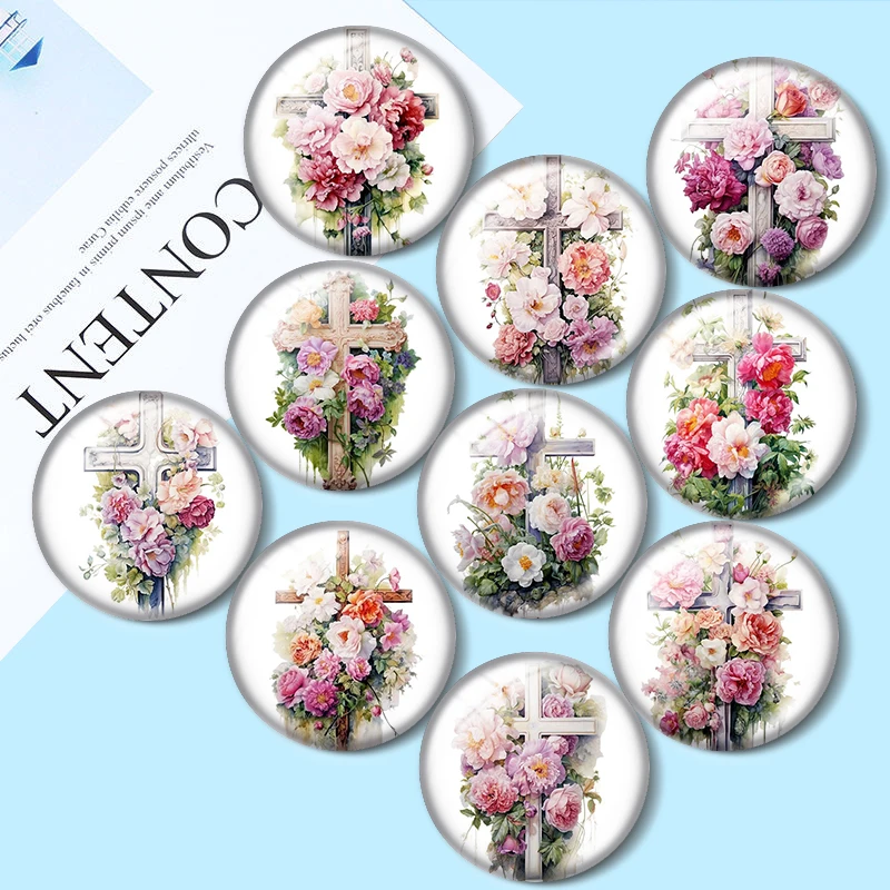 Flower Cross 12/18/20/25mm glass cabochon bracelet pendant rings for jewelry demo earrings back Making findings
Flower Cross 12/18/20/25mm glass cabochon bracelet pendant rings for jewelry demo earrings back Making findings