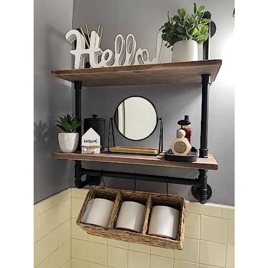 Industrial Pipe Shelf Floating Shelves Bathroom Pipe Shelving Farmhouse Bathroom Shelves with Towel Bar Towel Rack Over Toilet
Industrial Pipe Shelf Floating Shelves Bathroom Pipe Shelving Farmhouse Bathroom Shelves with Towel Bar Towel Rack Over Toilet