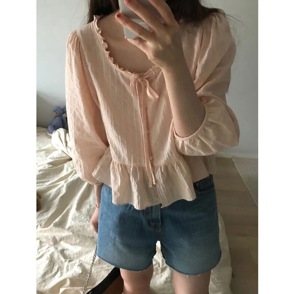 Spring 2026 New Style Dongdaemun Peach Pink Wooden Short Shirt Korean Loose Fit Cotton Material Nine Sleeve Length
Spring 2026 New Style Dongdaemun Peach Pink Wooden Short Shirt Korean Loose Fit Cotton Material Nine Sleeve Length