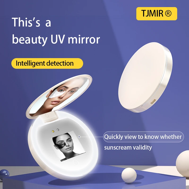 TJMIR UV Smart Sunscreen Makeup Mirror Sunscreen detection mirror UV mirror sunscreen Testing Portable LED light makeup mirror
TJMIR UV Smart Sunscreen Makeup Mirror Sunscreen detection mirror UV mirror sunscreen Testing Portable LED light makeup mirror