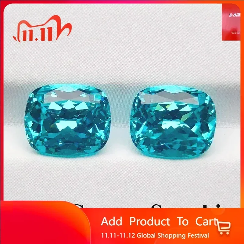 Lab Paraiba Cushion Cut Sapphire Lab Created Loose Gemstone DIY Jewelry Making Materials Comes AGL Certificate
Lab Paraiba Cushion Cut Sapphire Lab Created Loose Gemstone DIY Jewelry Making Materials Comes AGL Certificate