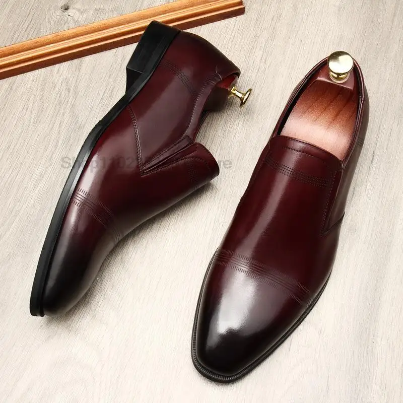 Stylish Man Loafers Genuine Leather Pointed Toe Dress Shoes Mens Summer Autumn Brown Party Work Office Wedding Shoes For Men
Stylish Man Loafers Genuine Leather Pointed Toe Dress Shoes Mens Summer Autumn Brown Party Work Office Wedding Shoes For Men