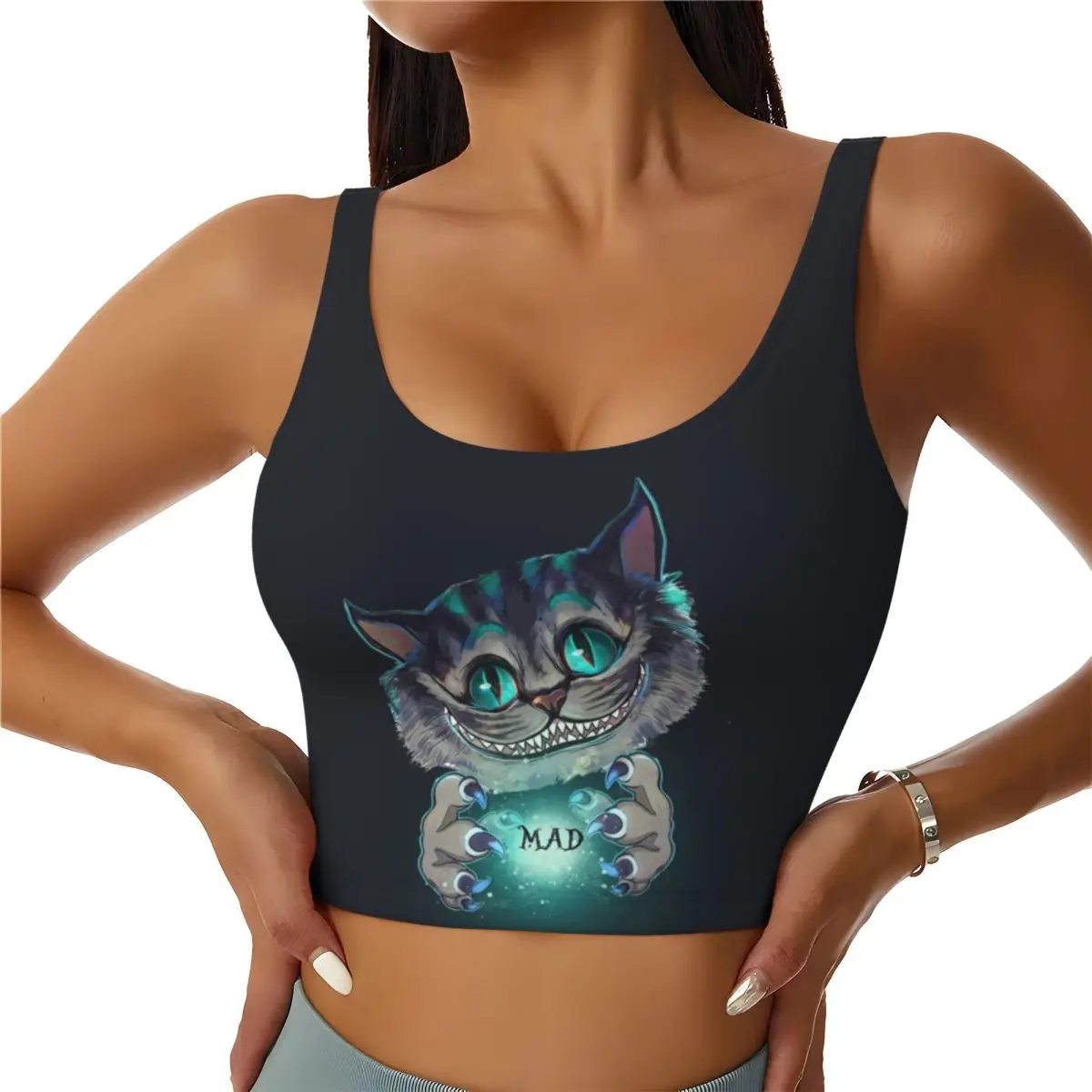 Изготовленный на заказ спортивный бюстгальтер Mad Cheshire Cat, женский ударопрочный укороченный топ для йоги для тренировок
Изготовленный на заказ спортивный бюстгальтер Mad Cheshire Cat, женский ударопрочный укороченный топ для йоги для тренировок
