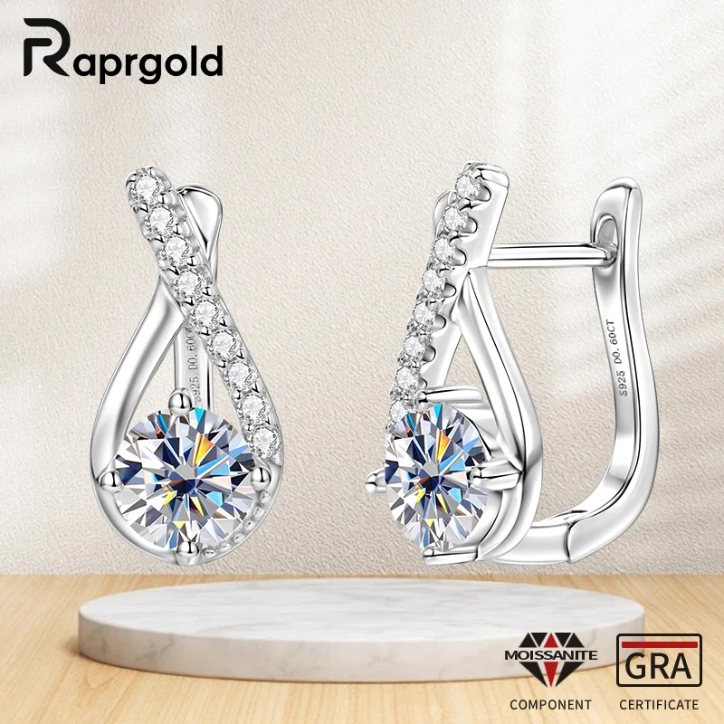 Серьги-кольца RAPRGOLD с муассанитом 0.6 карата круглой огранки, перекрещенные, для женщин, из стерлингового серебра 925 пробы, ювелирные изделия, подарки
Серьги-кольца RAPRGOLD с муассанитом 0.6 карата круглой огранки, перекрещенные, для женщин, из стерлингового серебра 925 пробы, ювелирные изделия, подарки