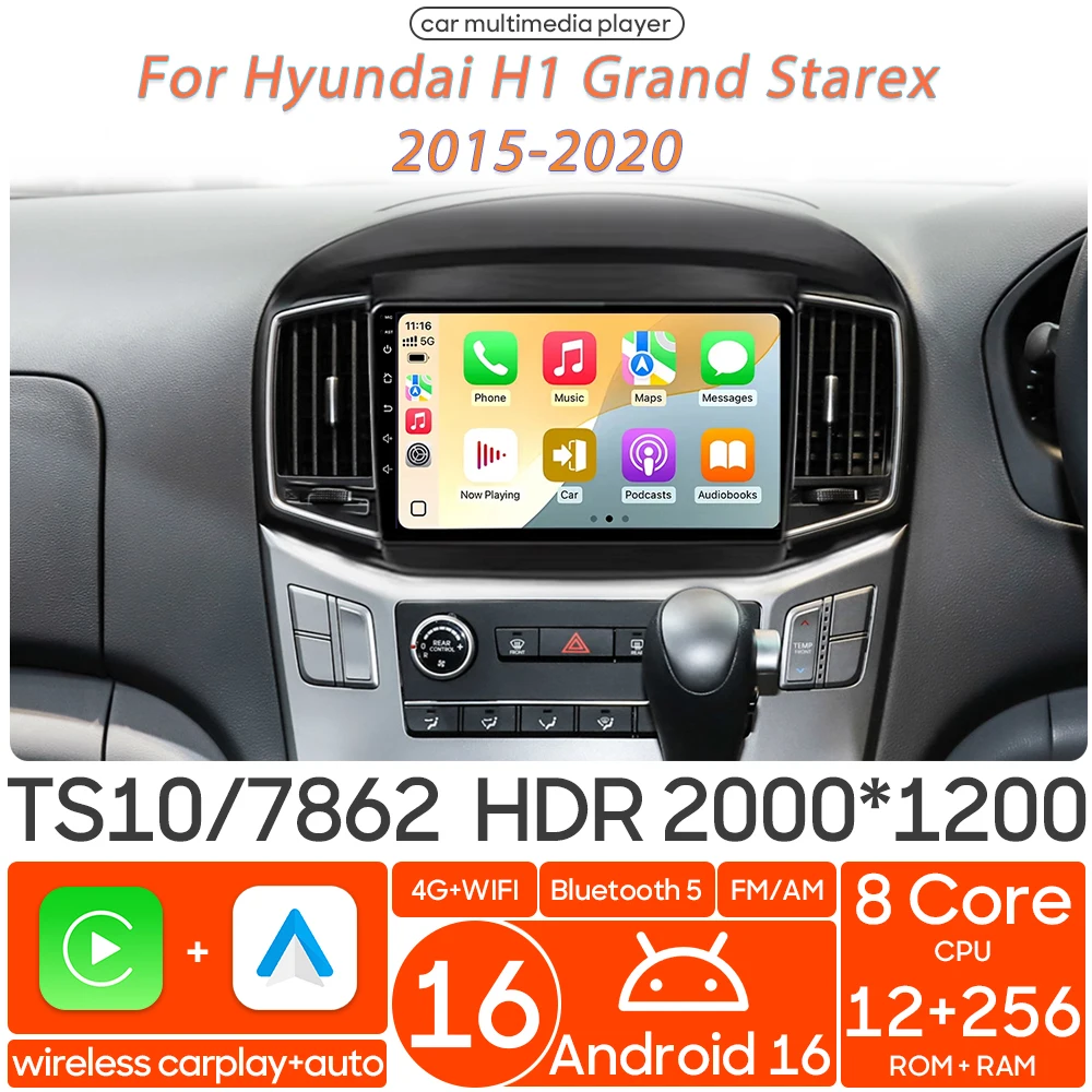 Android 16 For Hyundai H1 Grand Starex 2015 - 2020 Car Multimedia Player Wireless Carplay Auto Radio Video Wifi Navigation GPS
Android 16 For Hyundai H1 Grand Starex 2015 - 2020 Car Multimedia Player Wireless Carplay Auto Radio Video Wifi Navigation GPS