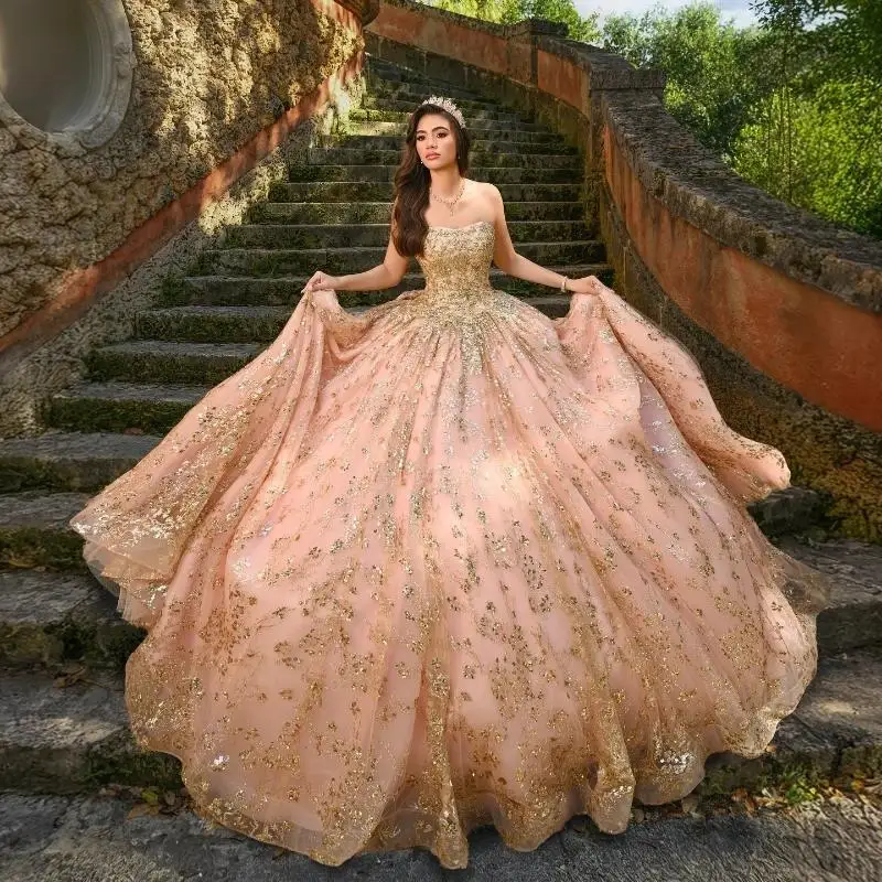 Розовые платья Quinceanera по индивидуальному заказу, бальное платье с открытыми плечами, золотые блестки, кружево, бусины, бант, тюль, корсет, платье для дня рождения, сладкое 16 лет
Розовые платья Quinceanera по индивидуальному заказу, бальное платье с открытыми плечами, золотые блестки, кружево, бусины, бант, тюль, корсет, платье для дня рождения, сладкое 16 лет