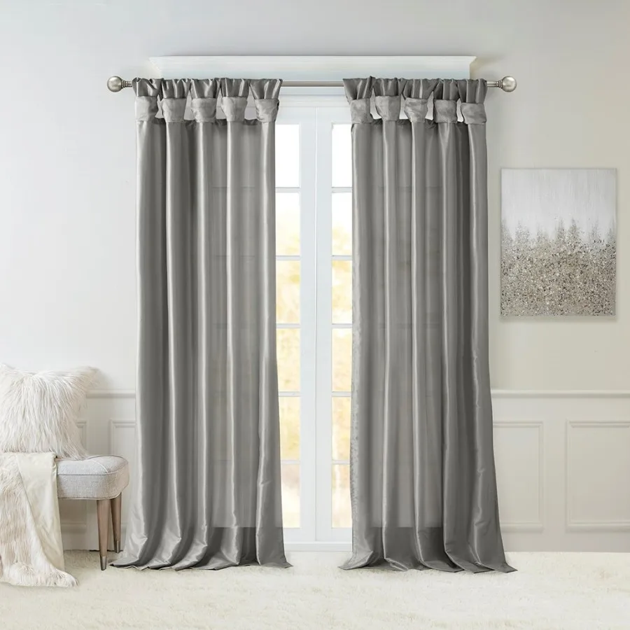 Twist Tab Lined Window Curtain Panel for Living Room, Polyester, Charcoal, Light-Filtering Privacy
Twist Tab Lined Window Curtain Panel for Living Room, Polyester, Charcoal, Light-Filtering Privacy