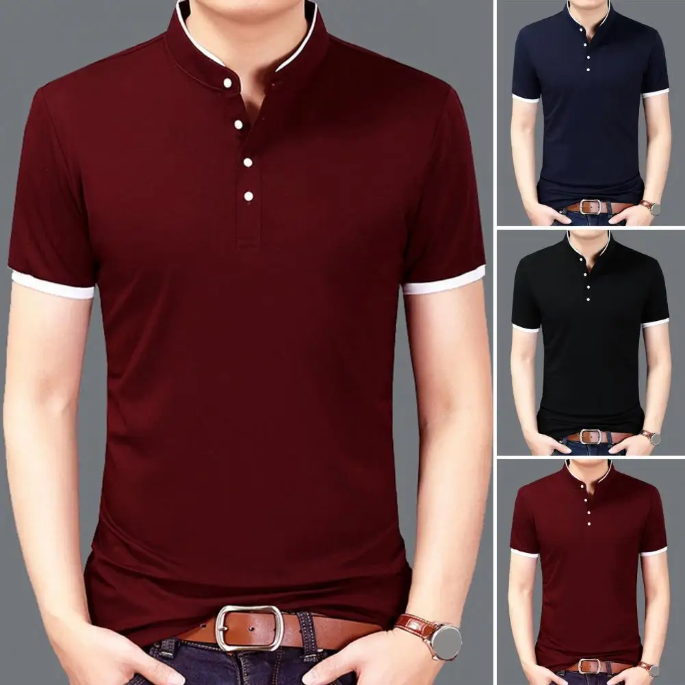 Men Shirt Men's Slim Fit Stand Collar Shirt Solid Color Short Sleeves Business Top for Summer Office Wear Plus Size Available
Men Shirt Men's Slim Fit Stand Collar Shirt Solid Color Short Sleeves Business Top for Summer Office Wear Plus Size Available
