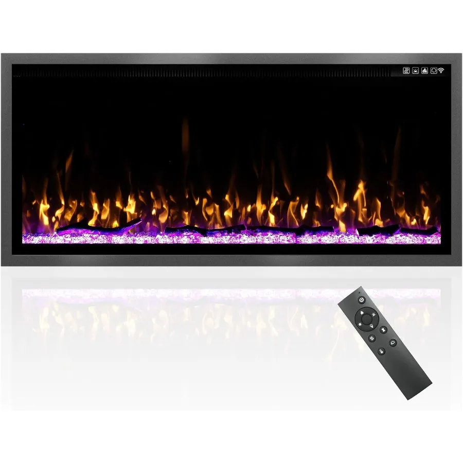 42 inch Electric Fireplace Inserts Wall Mounted Log Crystal Option Ultra Narrow Frame Electric Wall Fireplace with Remote Contr
42 inch Electric Fireplace Inserts Wall Mounted Log Crystal Option Ultra Narrow Frame Electric Wall Fireplace with Remote Contr