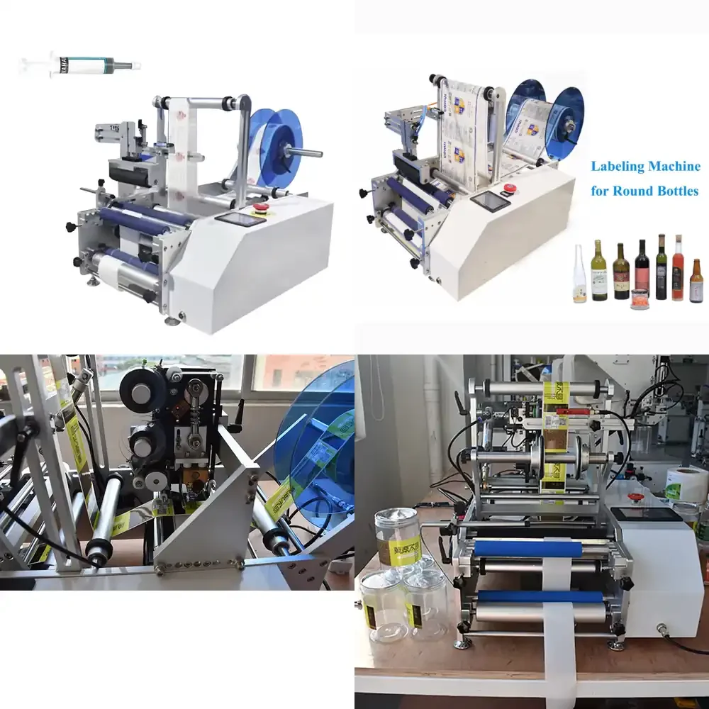 Small Semi-automatic Desktop Round Bottle Self-adhesive Sticker Machine Round Bottle Wrap Around Wine Bottles Labeling
Small Semi-automatic Desktop Round Bottle Self-adhesive Sticker Machine Round Bottle Wrap Around Wine Bottles Labeling