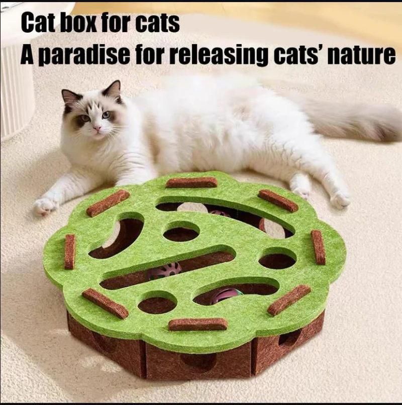 Cat Puzzle Toy Felt Box For Indoor Cats Exercise With Ball Sports Entertainment Hunting Fun Play Toy Boosts Activity Supplies
Cat Puzzle Toy Felt Box For Indoor Cats Exercise With Ball Sports Entertainment Hunting Fun Play Toy Boosts Activity Supplies
