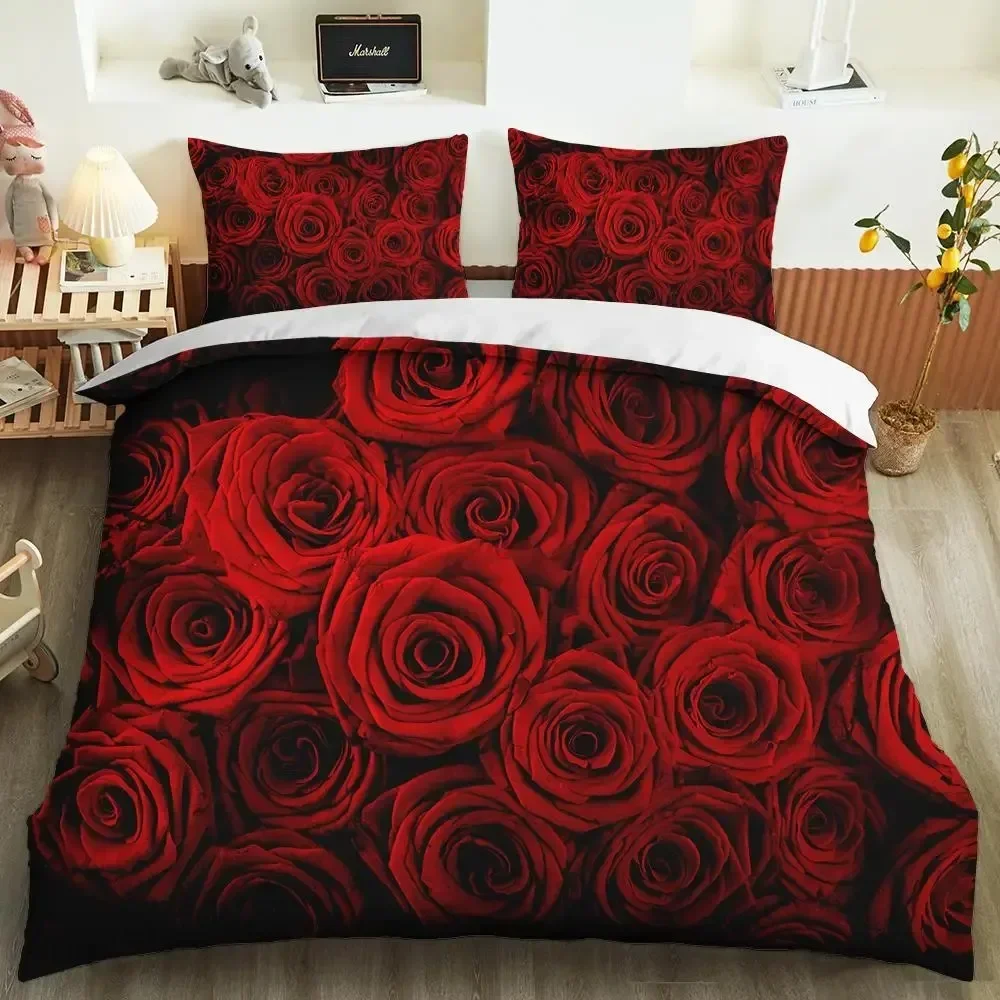 3D Red Rose Duvet Cover Set Full Size Microfiber Flower Quilt Cover for Valentine's Day Mother's Day Wedding Soft Bedding Set
3D Red Rose Duvet Cover Set Full Size Microfiber Flower Quilt Cover for Valentine's Day Mother's Day Wedding Soft Bedding Set