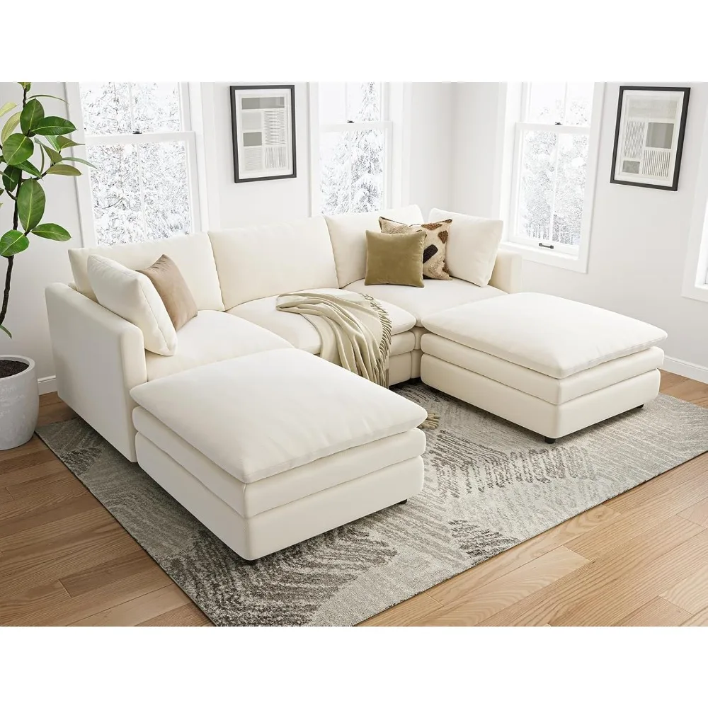 Sectional Couches for Living Room U Shaped Cloud Couch with Ottoman Deep Plush 5 Seats Sofa Modern Sofa for Apartment
Sectional Couches for Living Room U Shaped Cloud Couch with Ottoman Deep Plush 5 Seats Sofa Modern Sofa for Apartment