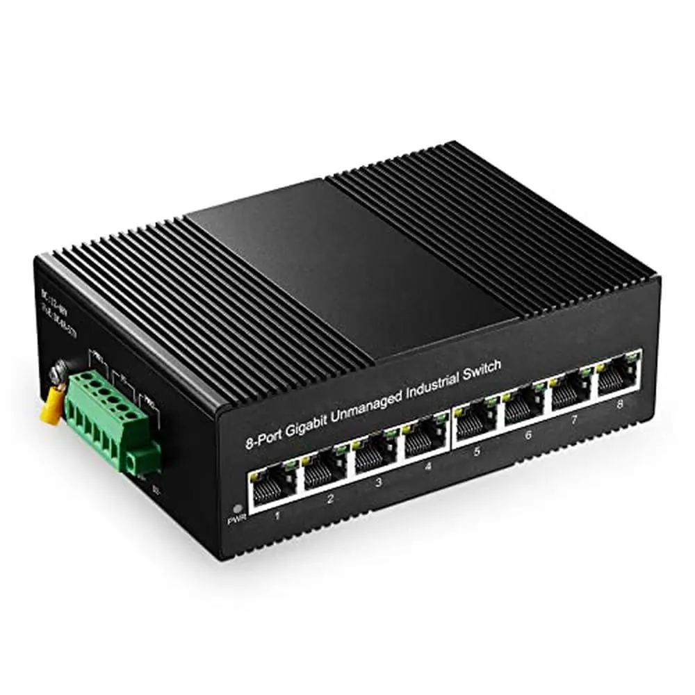8-портовый промышленный коммутатор Ethernet, гигабитный безвентиляторный настенный источник питания, комплект на DIN-рейку, светодиодные индикаторы, металлический корпус, компактное управление
8-портовый промышленный коммутатор Ethernet, гигабитный безвентиляторный настенный источник питания, комплект на DIN-рейку, светодиодные индикаторы, металлический корпус, компактное управление