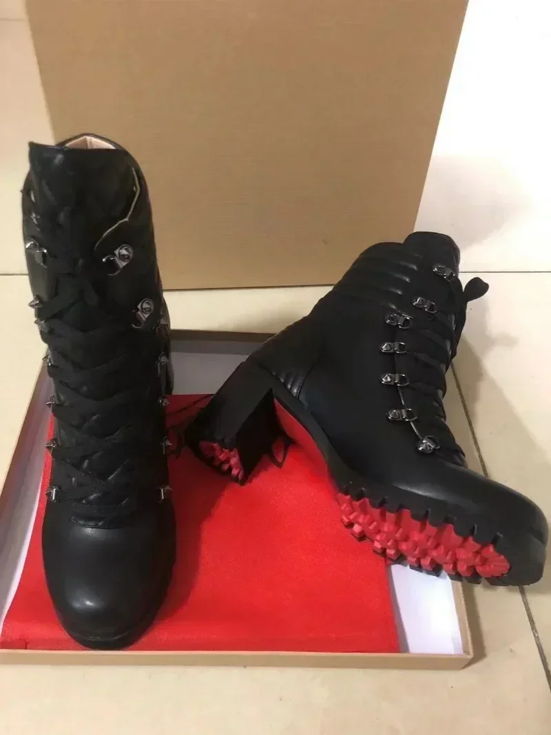 Female Platform Boots Lace Up Super High Chuinky Shoes Red Sole Shoes Woman 2023 Autumn Winter Hot Sale Brand New
Female Platform Boots Lace Up Super High Chuinky Shoes Red Sole Shoes Woman 2023 Autumn Winter Hot Sale Brand New