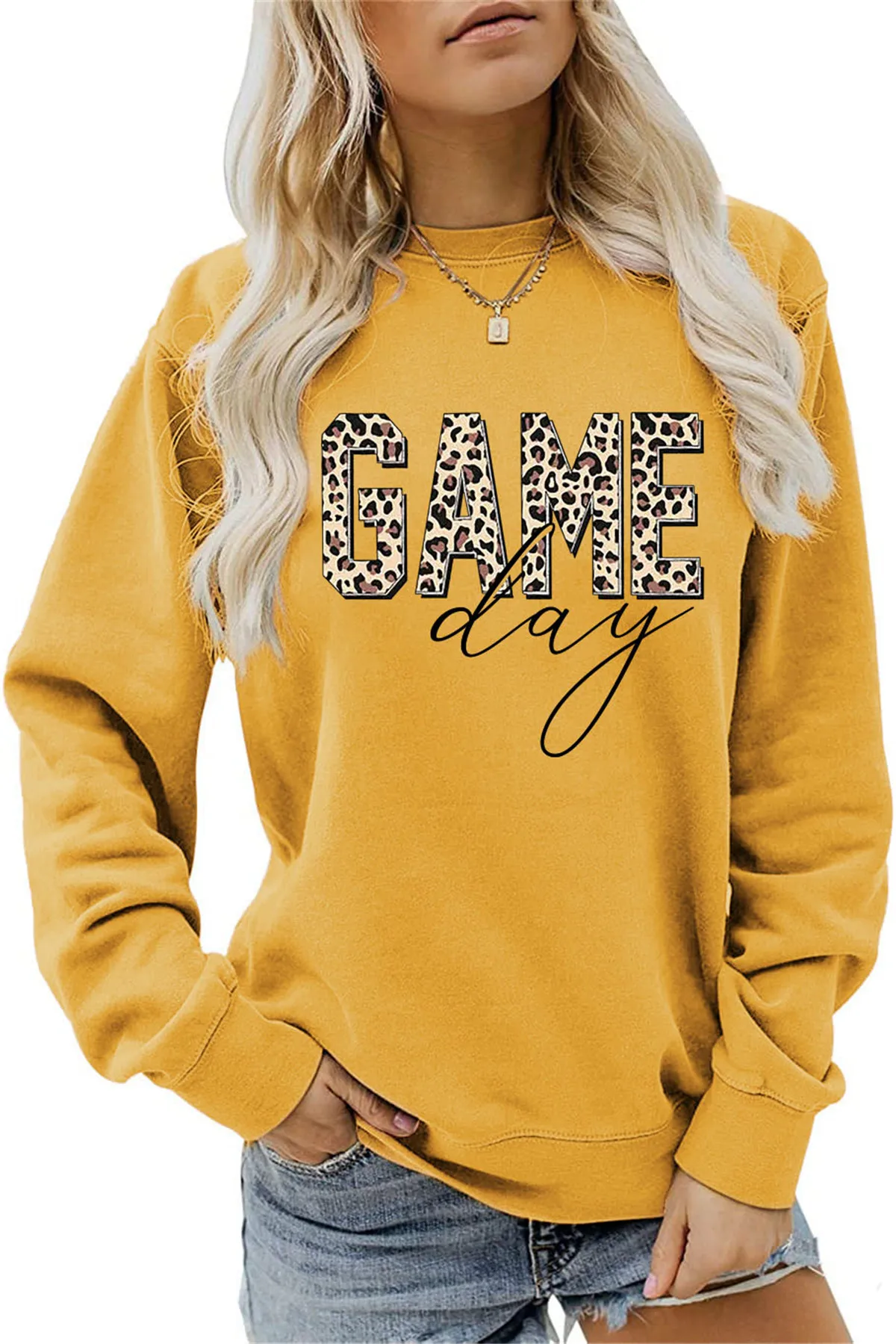 Game Day Leopard Sweatshirt Women Football Soccer Fan Shirt Long Sleeve Crewneck Pullover Casual Autumn Winter Tops
Game Day Leopard Sweatshirt Women Football Soccer Fan Shirt Long Sleeve Crewneck Pullover Casual Autumn Winter Tops