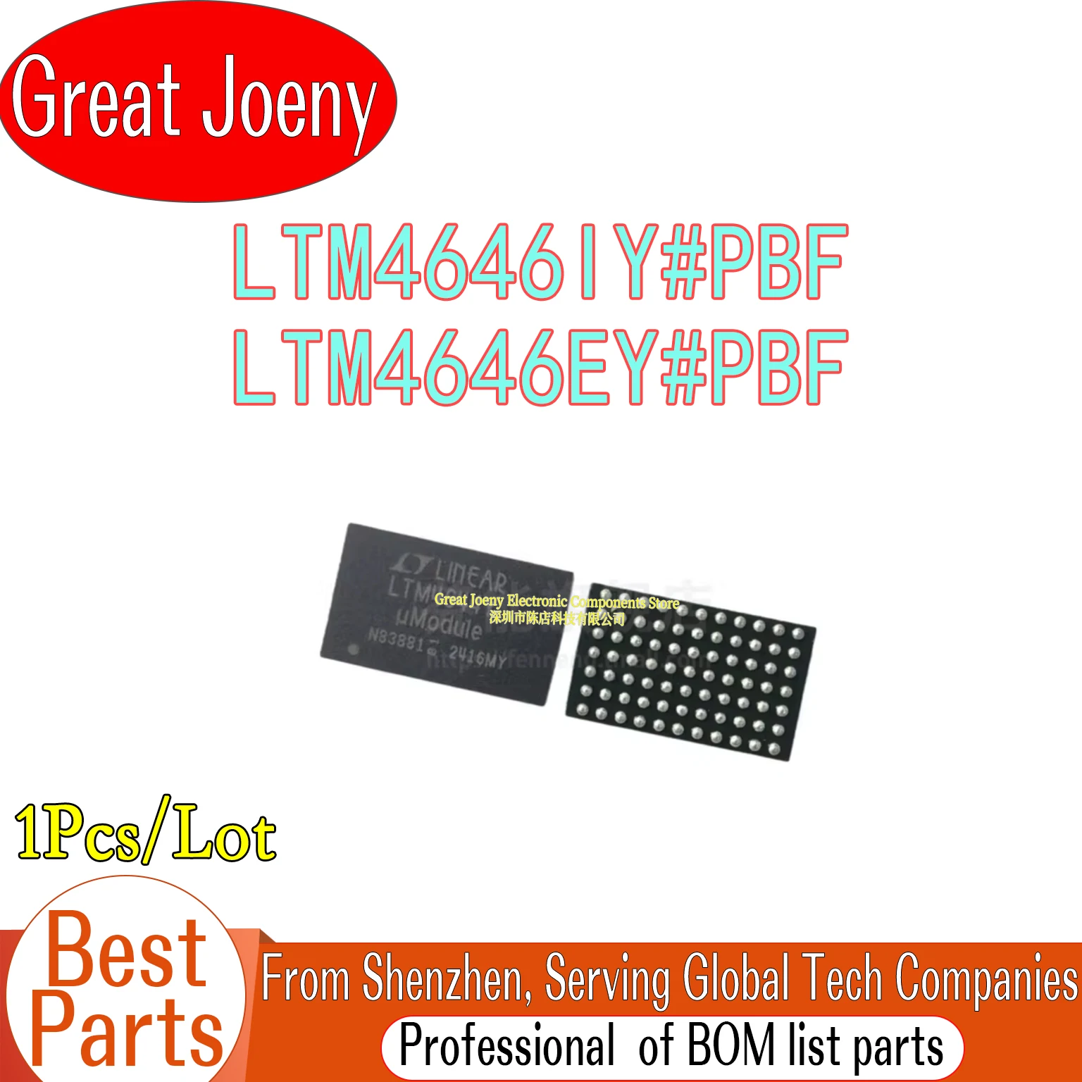 100% New Original LTM4646IY#PBF LTM4646EY#PBF LTM4646EY LTM4646IY LTM4646Y IC Chipset BGA-88
100% New Original LTM4646IY#PBF LTM4646EY#PBF LTM4646EY LTM4646IY LTM4646Y IC Chipset BGA-88