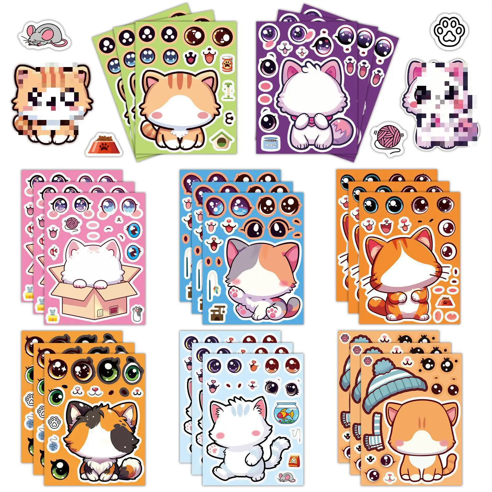 8pcs Cute Kitten Face Changing Stickers Kids Educational Diy Decals For Phone Laptop Ipad Notebook Cute Cartoon Decor Stickers
8pcs Cute Kitten Face Changing Stickers Kids Educational Diy Decals For Phone Laptop Ipad Notebook Cute Cartoon Decor Stickers