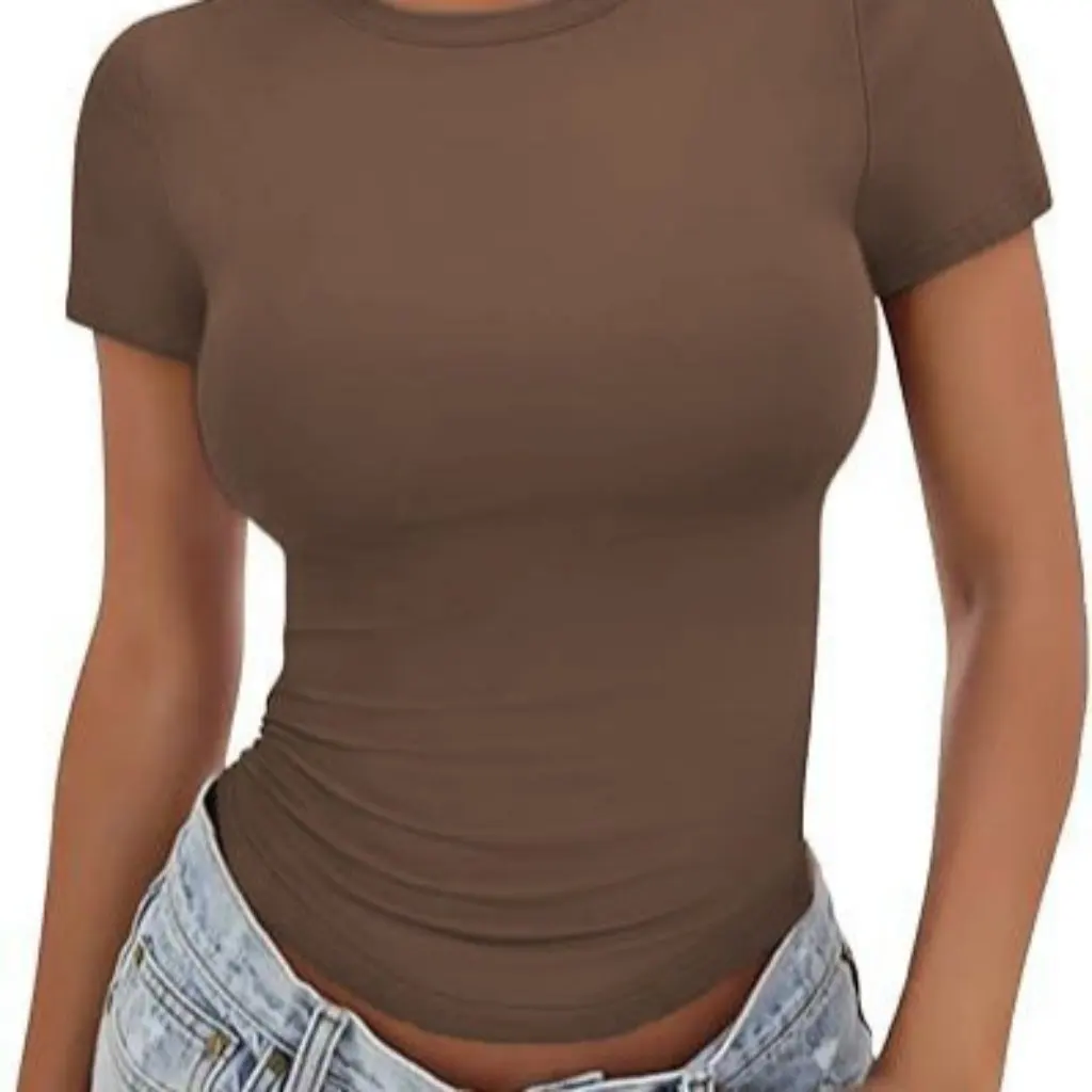 Women's Slimming T-Shirt round Neck Tight Fit Summer Top Sexy Casual Wear European American Style by
Women's Slimming T-Shirt round Neck Tight Fit Summer Top Sexy Casual Wear European American Style by