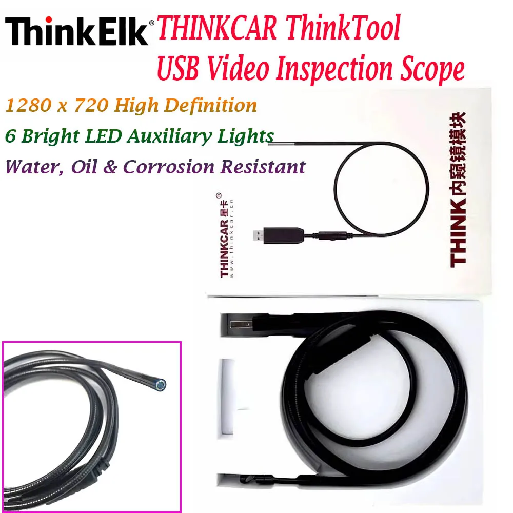 THINKCAR THINKTOOL Video Scope USB Snake Inspection Camera with 60 inch (150cm) Super Long Hardwired Coil
THINKCAR THINKTOOL Video Scope USB Snake Inspection Camera with 60 inch (150cm) Super Long Hardwired Coil