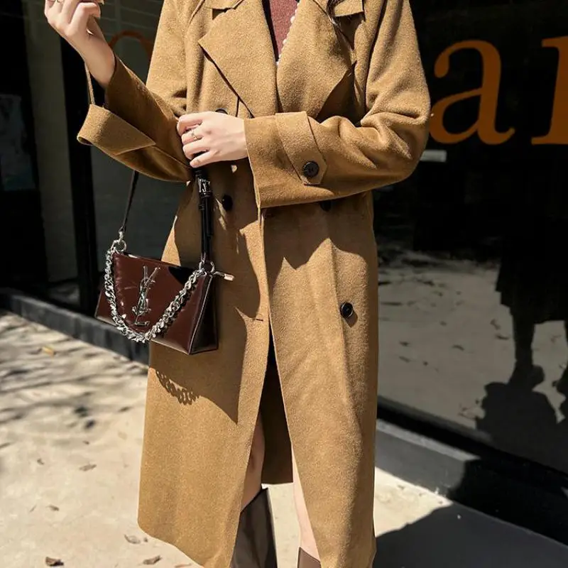 Windbreaker Coat Lapel Long Sleeve Double Breasted Loose Jacket Casual Fit 2024 Autumn Winter Mid-length Trench Outwear
Windbreaker Coat Lapel Long Sleeve Double Breasted Loose Jacket Casual Fit 2024 Autumn Winter Mid-length Trench Outwear
